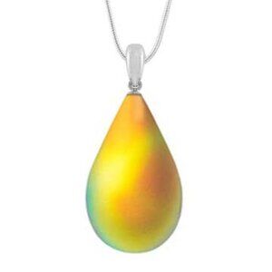 Large Drop Pendant Sterling Silver Crystal Jewelry Necklace